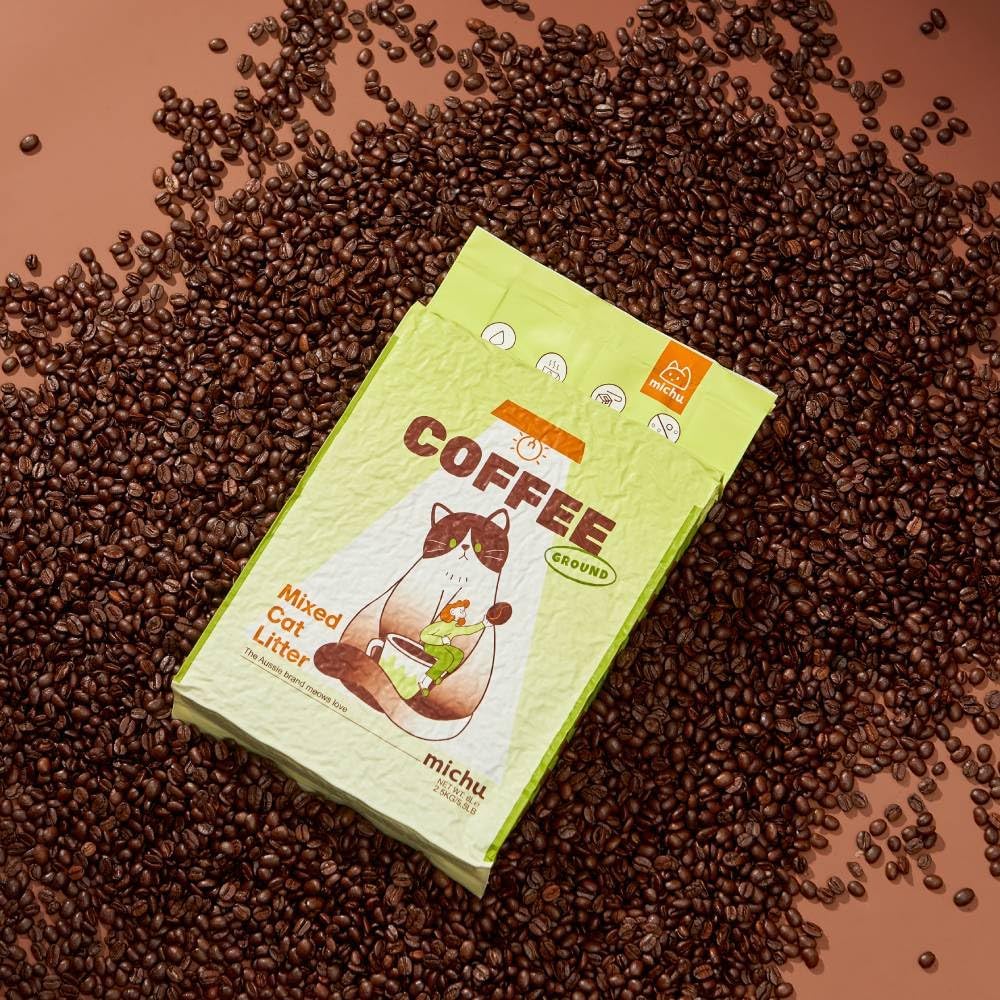 Mixed Tofu Cat Litter, Heavy Duty Flushable Kitty Litter, 5.5Lb/88Oz Coffee 1 Pack