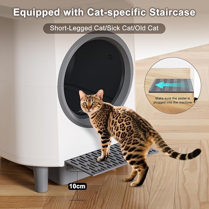 Automatic Litter Box, Self Cleaning Litter Box, Odor Control, 90L Large Capacity with APP Control and Safety Sensor, Ellenpent, for Multiple Cats, Large Cat, with 3 Rolls Garbage Bags