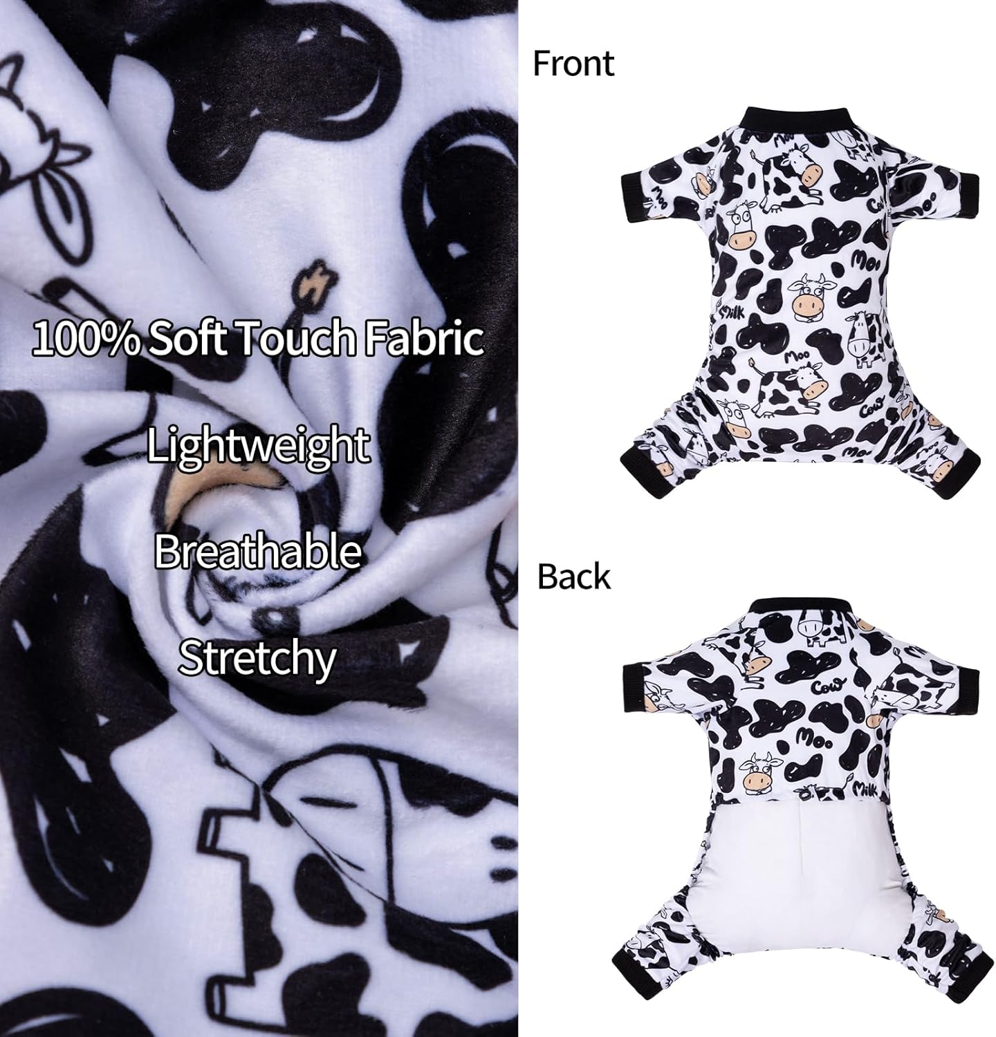 CuteBone Dog Halloween Pajamas Puppy Onesies Small Dogs Soft Pjs Coat Cat Apparel Comfy Pet Christmas Clothes Outfit Doggie Bodysuit P281M