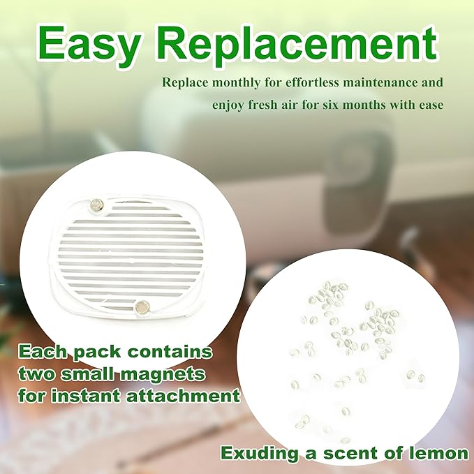 6 PCS Robertet Fragrance Box for Snow+ Automatic Cat Litter Box, Odor Remover for PetSnowy Self-Cleaning System, Monthly Change, Lemon-scented, Pets Deodorizing Pods