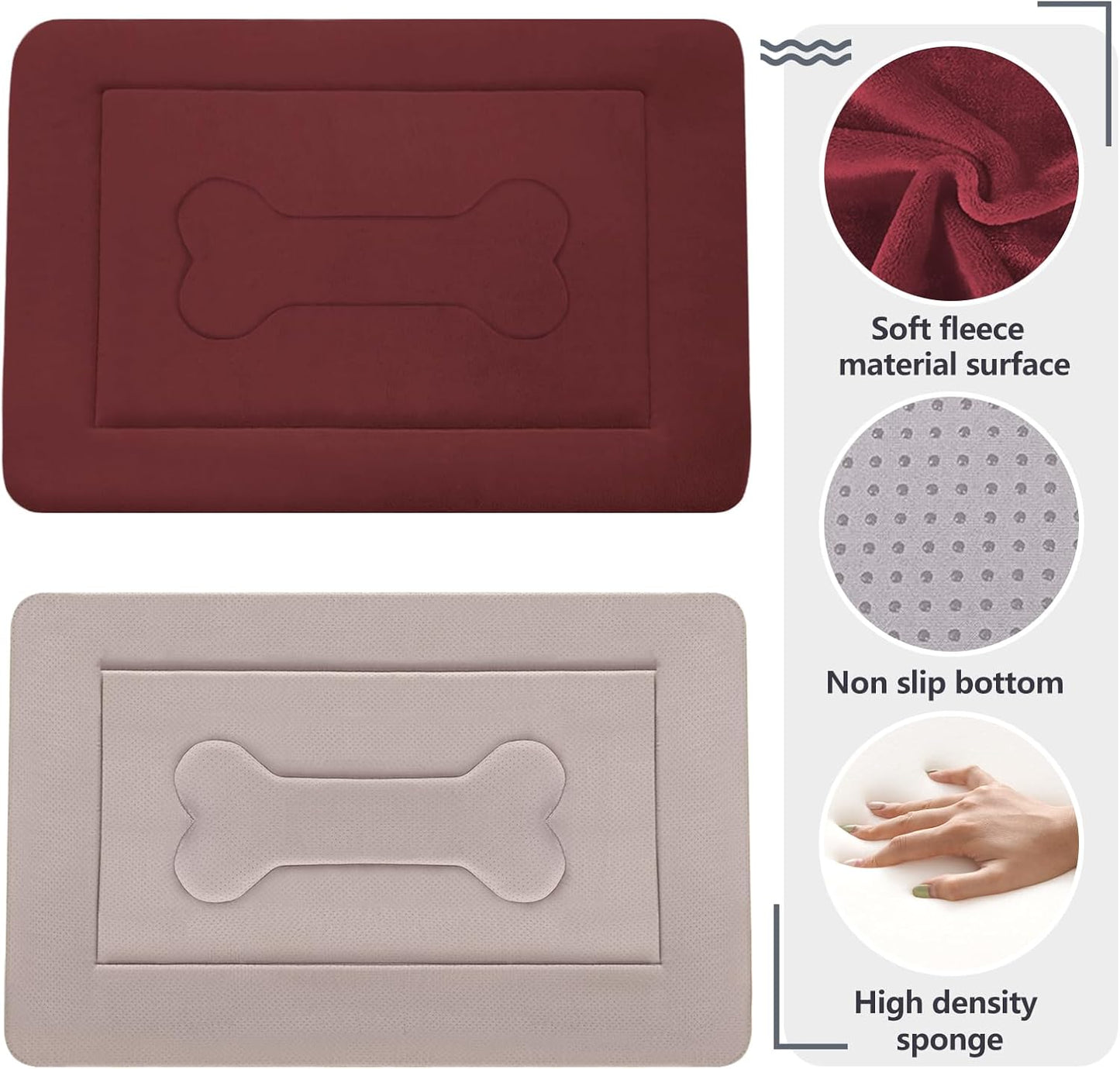 JoicyCo Dog Bed Large Crate Mat 42 in Non-Slip Washable Soft Mattress Kennel Pads