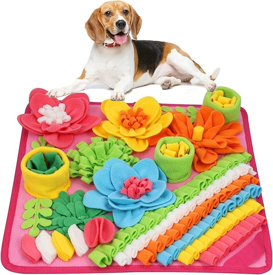 ORIA Snuffle Mat for Dogs, 20x20 Inch Interactive Dog Puzzle Toy, Slow Feeder Mat for Anxiety Relief & Mental Stimulation, Non-Slip Foraging Mat for Small Medium Large Dogs Cats Rabbits