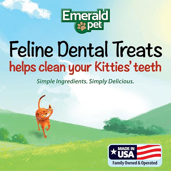 Emerald Pet 856916006144 11 oz Feline Dental Treat Tub Chicken