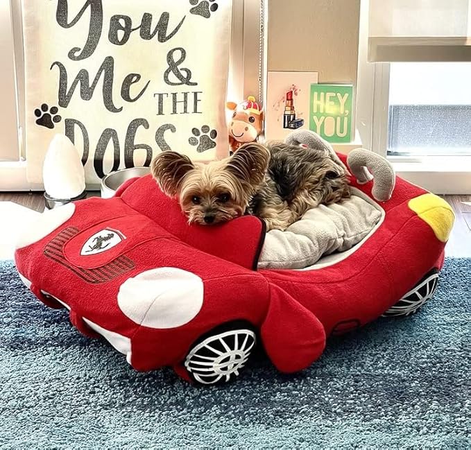 BADASS SHARKS Car Shape Puppy Pet Dog Cat Bed Plush Car Pet Bed Car Shape Luxury Dog Cat Bed Pet House Teddy Warm Sofa Puppy Nest Cushion Kitten Winter Fashion Padded Kennel with Mat Soft Bed