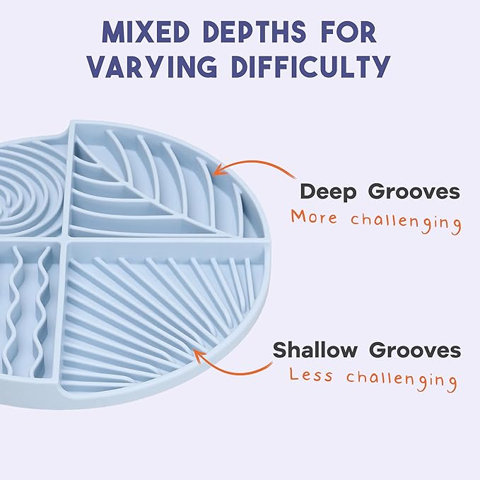 Awoo Paradise - Silicone Dog & Cat Lick Mat and Slow Feeder with Suction Cups - Non-Slip, Dishwasher Safe Pet Dish - Extends Mealtime for Fast Eaters and Reduces Anxiety - for Wet & Dry Food (Sky)