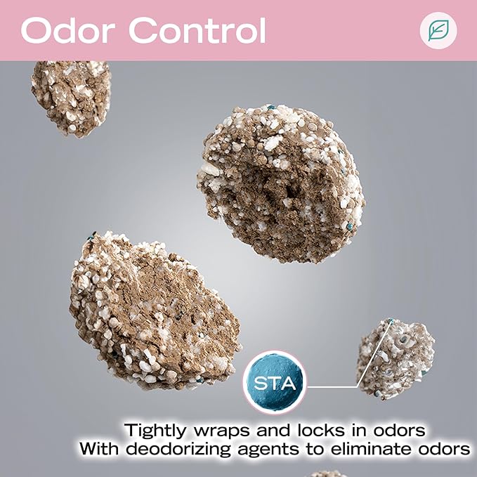 Bentonite Mix Cat Litter, Strong Clumping Litter, Odor Control, Easy Scooping, Clumps Lift Cleanly, Low Dust, Corn & Cassava Litter, 5.5 LB x 3 Bags