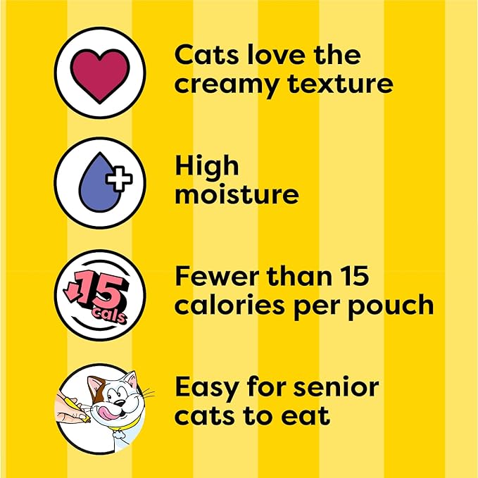 Temptations Creamy Puree Squeezable Lickable Wet Cat Treat with Cheese, 0.42 oz. Tubes, 16 Count