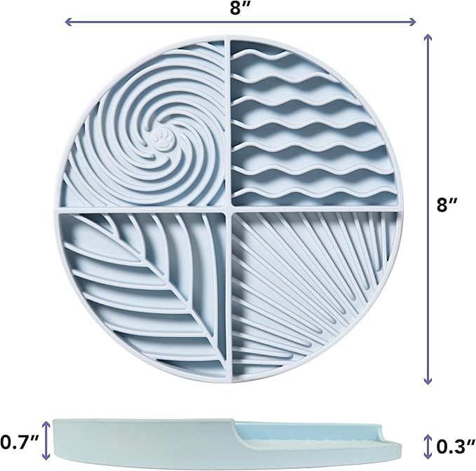 Awoo Paradise - Silicone Dog & Cat Lick Mat and Slow Feeder with Suction Cups - Non-Slip, Dishwasher Safe Pet Dish - Extends Mealtime for Fast Eaters and Reduces Anxiety - for Wet & Dry Food (Sky)