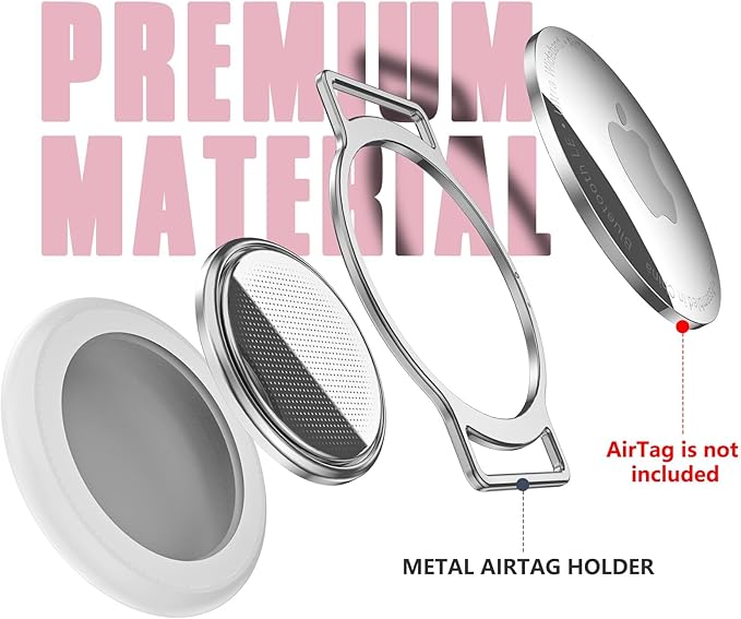 AirTag Cat Collar, Ultra Elastic Cat Tracker Collar, Airtag Holder Compatible with Apple Air Tag, [Lightweight & Scratch Resistant] Adjustable Stepless GPS Pet Collar for Cats Kittens, Pink