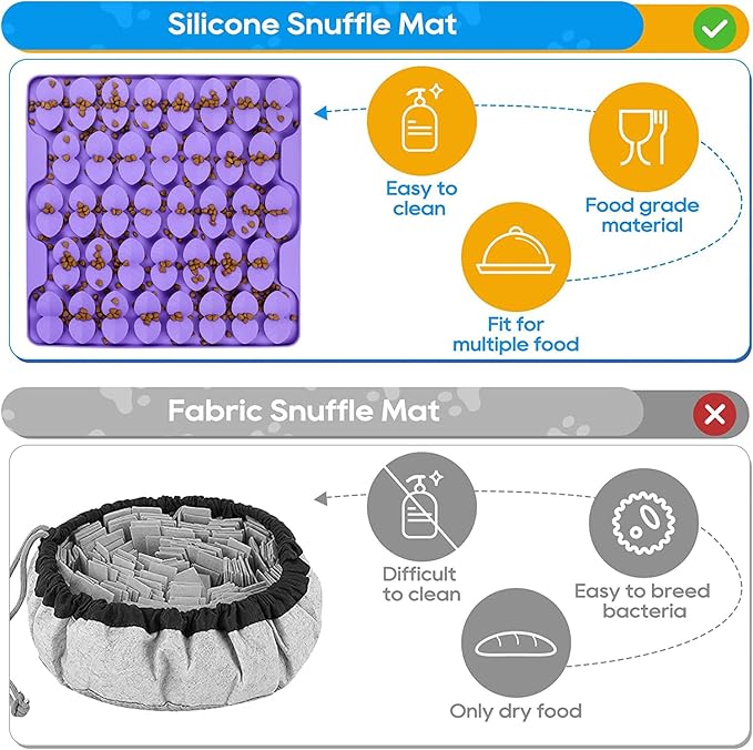 Snuffle Mat for Large Dogs,Silicone Slow Feeder Lick Mat for Slow Down Feeding,Encourages Natural Foraging Skill,Relieving Stress,Interactive Feed Game Toy for All Breed Dogs