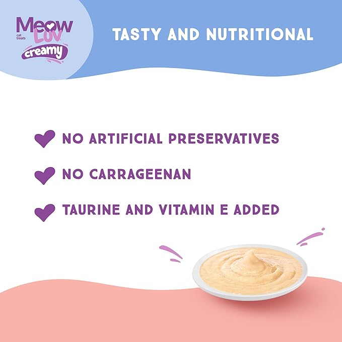Ultra Chewy Meow Luv Salmon and Tuna Lickable Cat Treats - Delicious Squeezable Cat Treats - Carrageenan Free - No Artificial Preservatives - Irresistible Snack - 0.5 Ounce Tubes (Pack of 4)