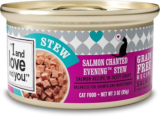 I and love and you Wet Cat Food - Salmon Chanted Evening Stew - Salmon Recipe, Grain Free, Filler Free, 3oz Pack of 24 Cans