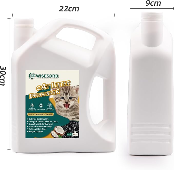 Cat Litter Deodorizer - 4Lb Activated Carbon Litter Box Odor Eliminator Absorber Unscented, Cat Litter Odor Control Room Deodorizer Solution for Homes with Pets