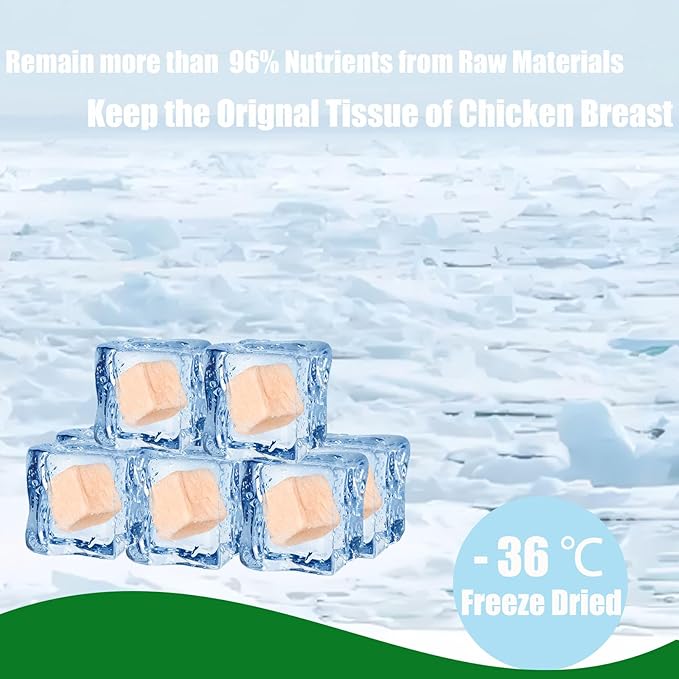 Freeze Dried Duck Raw Cat and Dog Treats, Healthy Single Ingredient Duck Breast Cube High Protein Weight Control Traing Treats for Small Dogs Cats Food