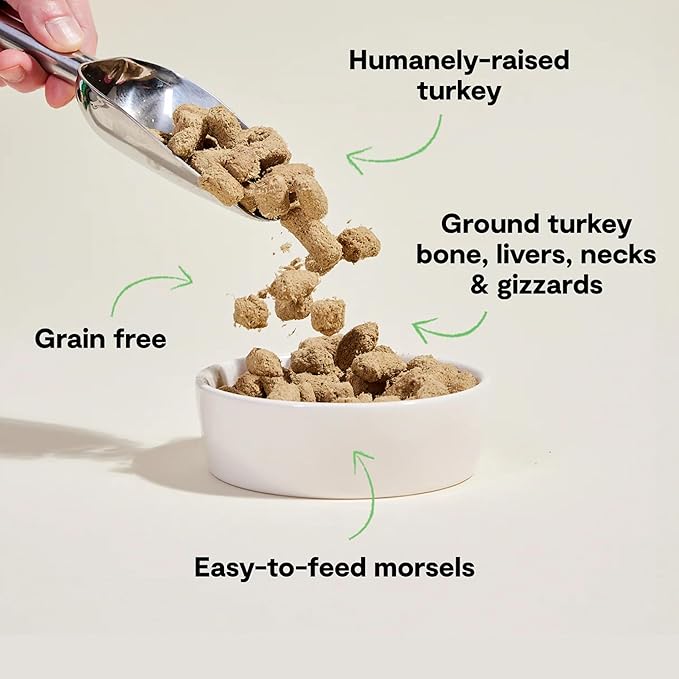 Open Farm, Freeze Dried Raw Dog Food, Morsels with 95% Meat, Organs & Bone, Organic Produce & Superfoods, Complete Meal or Freeze Dried Dog Food Topper, Turkey Recipe, 22oz Bag