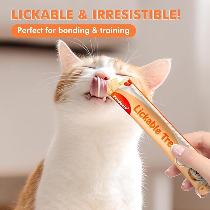 High-Meat Lickable Cat Treats, Grain & Gum Free, No Additives, All-Natural High Protein Puree, 0.5oz Tubes (Pack of 20)
