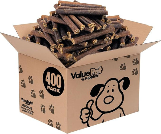 ValueBull Collagen Sticks for Dogs, 6 Inch Thick Chews, Natural Long-Lasting Dog Treats, 400 Count Wholesale Pack - Supports Joints, Skin & Coat with Chondroitin & Glucosamine