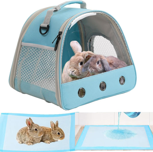 Bearded Dragon Travel Carrier with Absorbent Pad Set, Pee Pad with Leak-Proof Quick-Dry Design for Guinea Pig,Portable Guinea Pig Bag for Sugar Glider,Hedgehog,Rat,Bunny,Rat,Outdoor Used