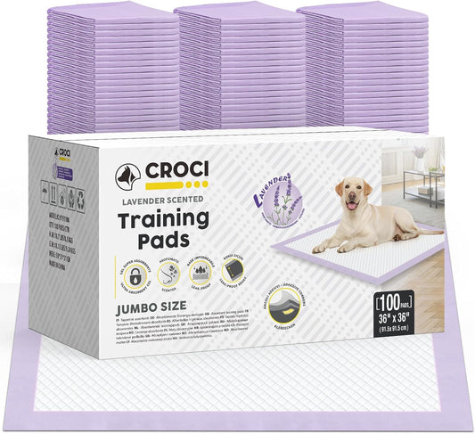 CROCI Dog Pads Extra Large 36x36in, Puppy Pads with Adhesive Tabs Super Absorbent Up to 11 Cups, Disposable (100 Counts)