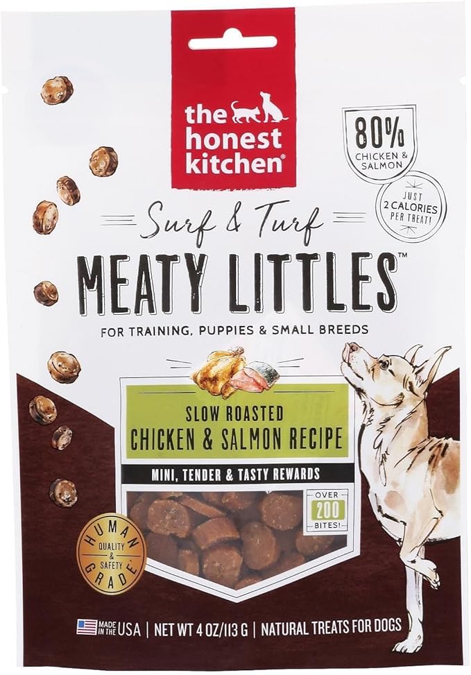 The Honest Kitchen Surf & Turf Meaty Littles: Chicken & Salmon Recipe, 4 oz Bag