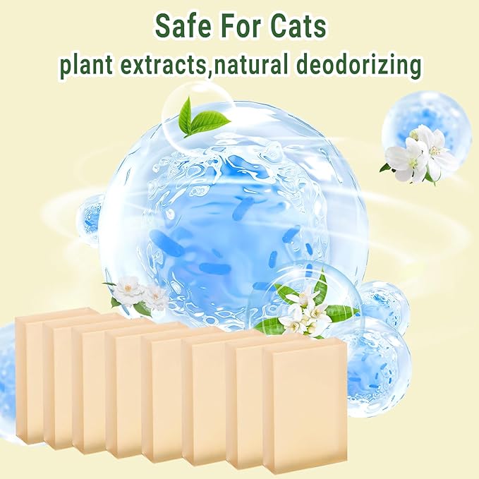 Cat Litter Deodorizer Replacement for Self-Cleaning Cat Litter Box, Pet Odor Eliminator Refills (8 Pack)