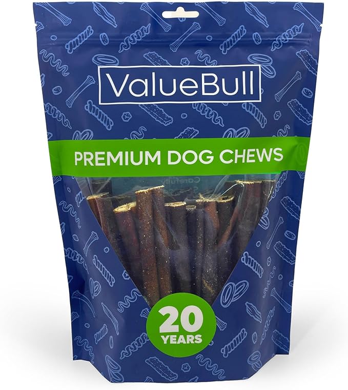 ValueBull Collagen Sticks for Dogs, 6 Inch Thick Chews, Natural Long-Lasting Dog Treats, 25 Count - Supports Joints, Skin & Coat with Chondroitin & Glucosamine