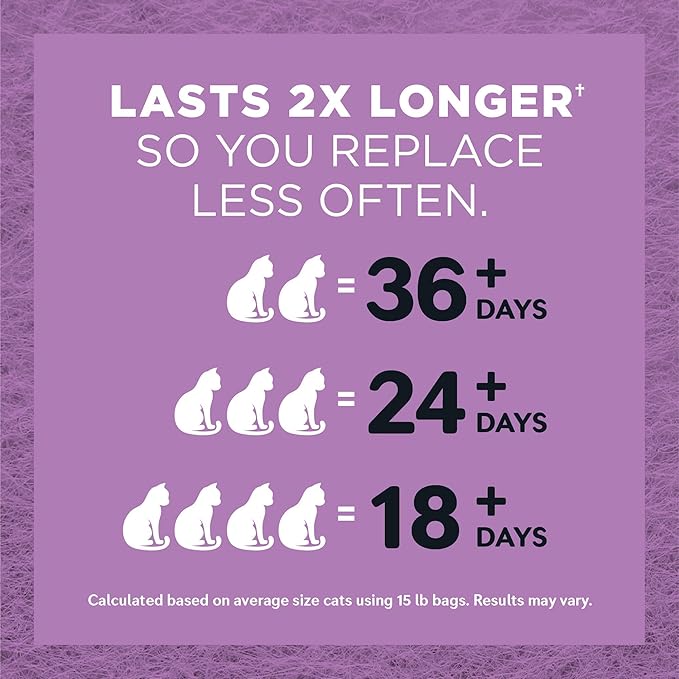 WORLD'S BEST CAT LITTER Multiple Cat Lavender Scented 8-Pounds - Natural Ingredients, Quick Clumping, Flushable, 99% Dust Free & Made in USA - Calming Fragrance & Long-Lasting Odor Control