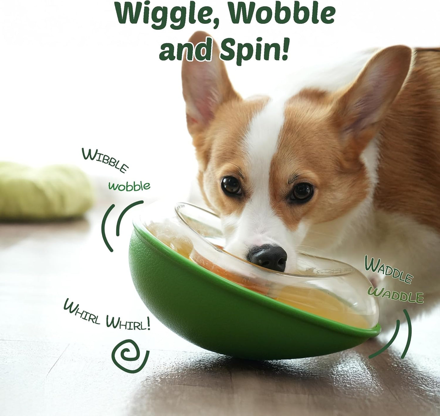Avocado Non-Spill Treat Dispensing Wobble Toys for Dogs