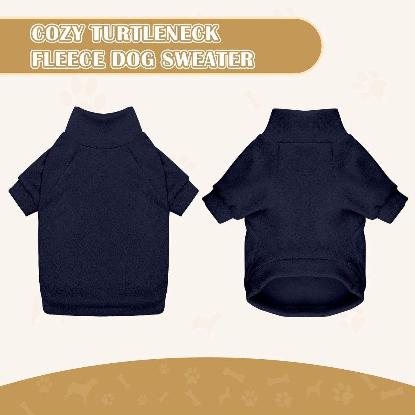 3 Pack Dog Sweaters for Large Dogs, Fleece Dog Sweater Large Pet Clothes Turtleneck Soft Warm Sweatshirt Boy Girl Pet(Gray+Royal Blue+Navy,XL)