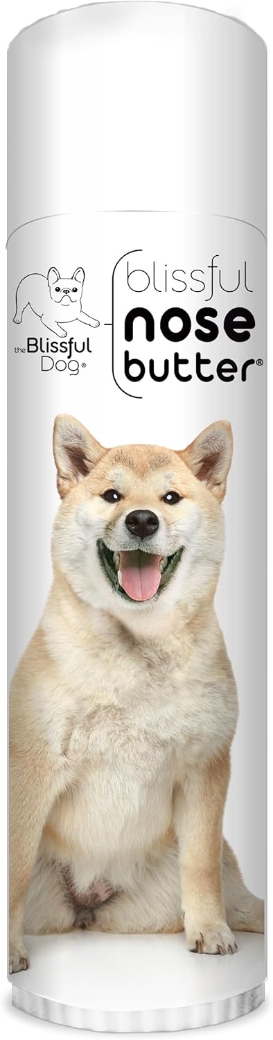 The Blissful Dog Shiba Inu Nose Butter for Dry, Cracked Skin, Lick-Safe Dog Nose Balm with Moisturizing Shea Butter, Almond, Olive, and Essential Oils, Pet Supplies, Uncented, 0.50 oz.
