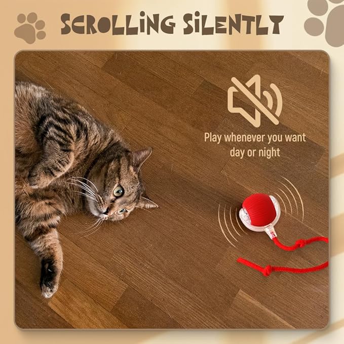 soputry Interactive Cat Toy Ball, Automatic Moving Cat Toys for Indoor Cats Fast Rolling on Carpet, Chirping & Motion Activate Cat Toys (Blue 2pcs)