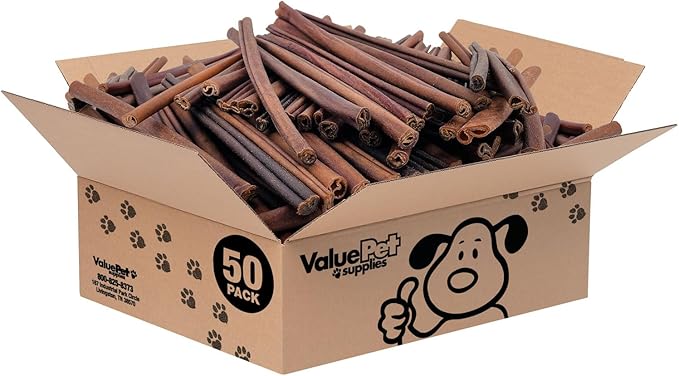 ValueBull Collagen Sticks for Dogs, 12 Inch Medium Chews, Natural Long-Lasting Dog Treats, 50 Count Bulk Pack - Supports Joints, Skin & Coat with Chondroitin & Glucosamine