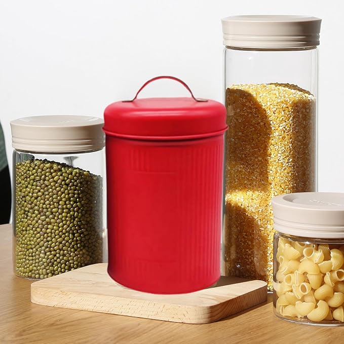 Dog Treat Container Airtight Dog Cookie Jar Portable Elegant Rustic with Seal Canister