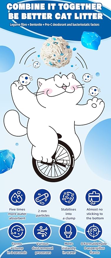 NIKORO Tofu Cat Litter,Strong Clumping Cat Litters,Odor Control and Unscented Ultra Absorbent Water Flushable Bentonite Tofu Cat Litter,Dust Free Scent Free,21 lbs(5.29 lbs×4Bags)