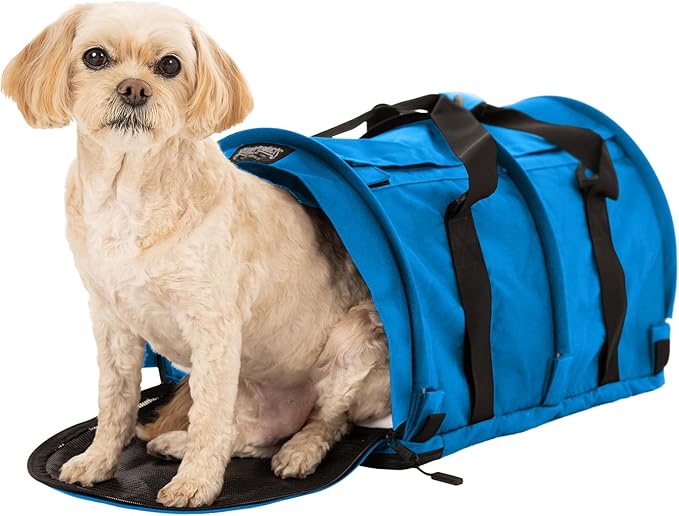 SturdiBag Pro 2.0 Pet Travel Carrier for Cats and Dogs | Soft Sided Pet Carrier Bag with Safety Clips and Seatbelt Straps for Car Travel | XL, Blue Jay