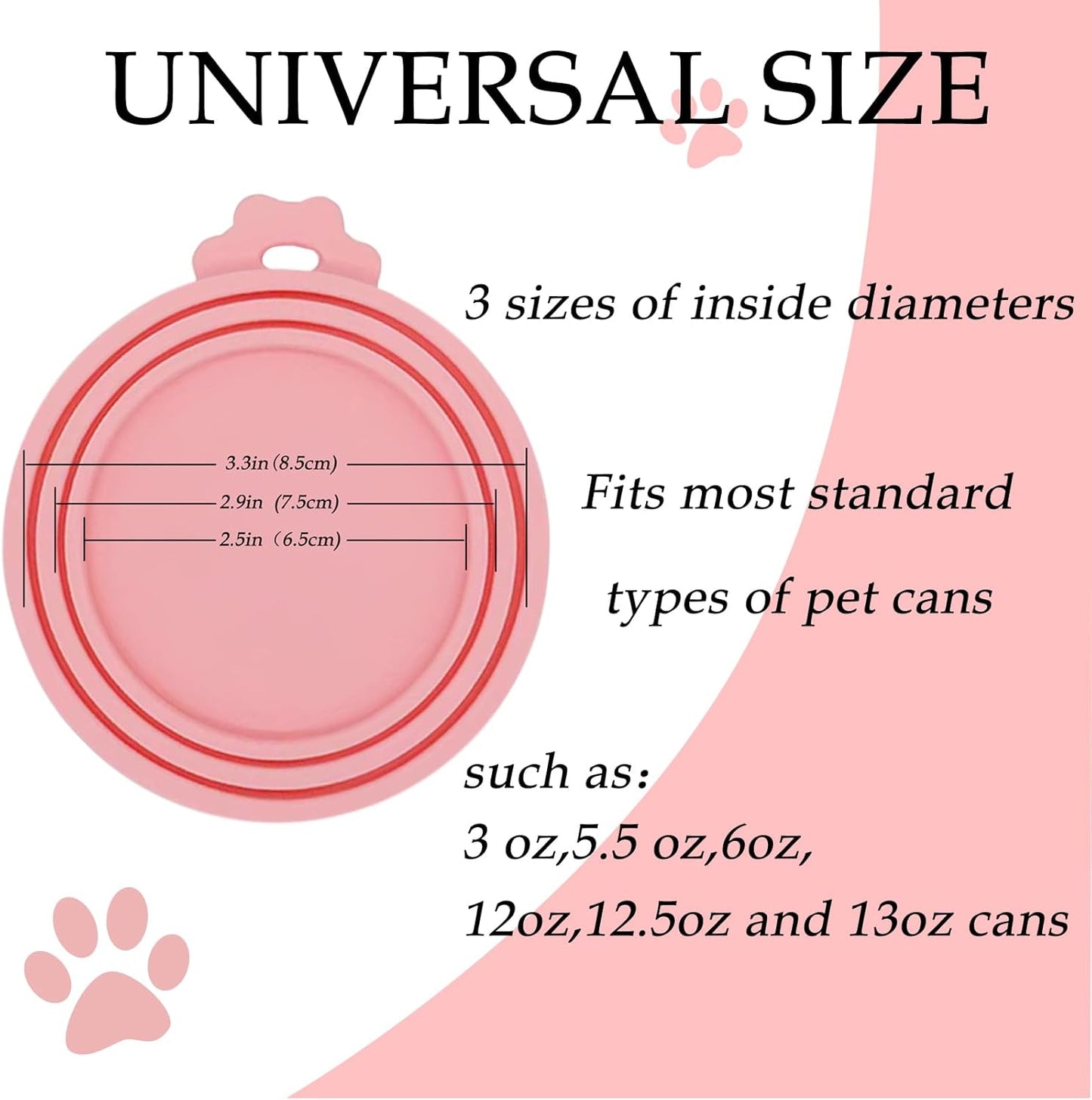 6 Pcs Can Covers, Universal BPA Free Silicone Dog Cat Can Lids, Fit Most Standard Size Dog and Cat Cans(6 colors)