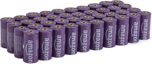 Amazon Basics Premium Dog Poop Bags, 600 Count, Enhanced Leakproof, Premium Lavender Scented