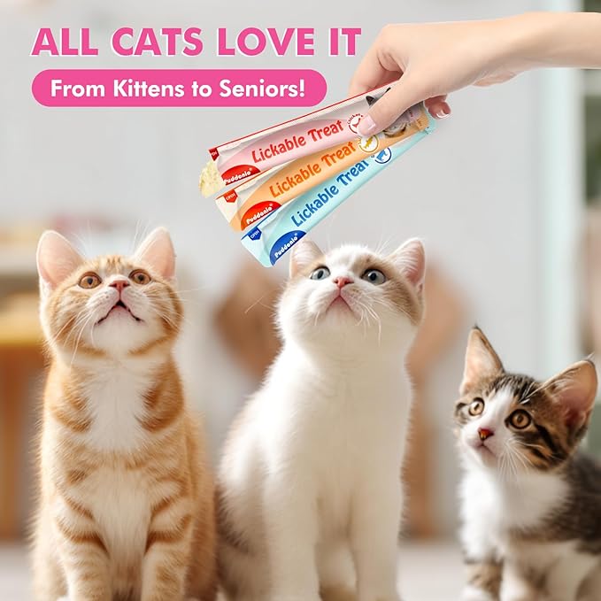 High-Meat Lickable Cat Treats, Grain & Gum Free, No Additives, All-Natural High Protein Puree, 0.5oz Tubes (Pack of 10)