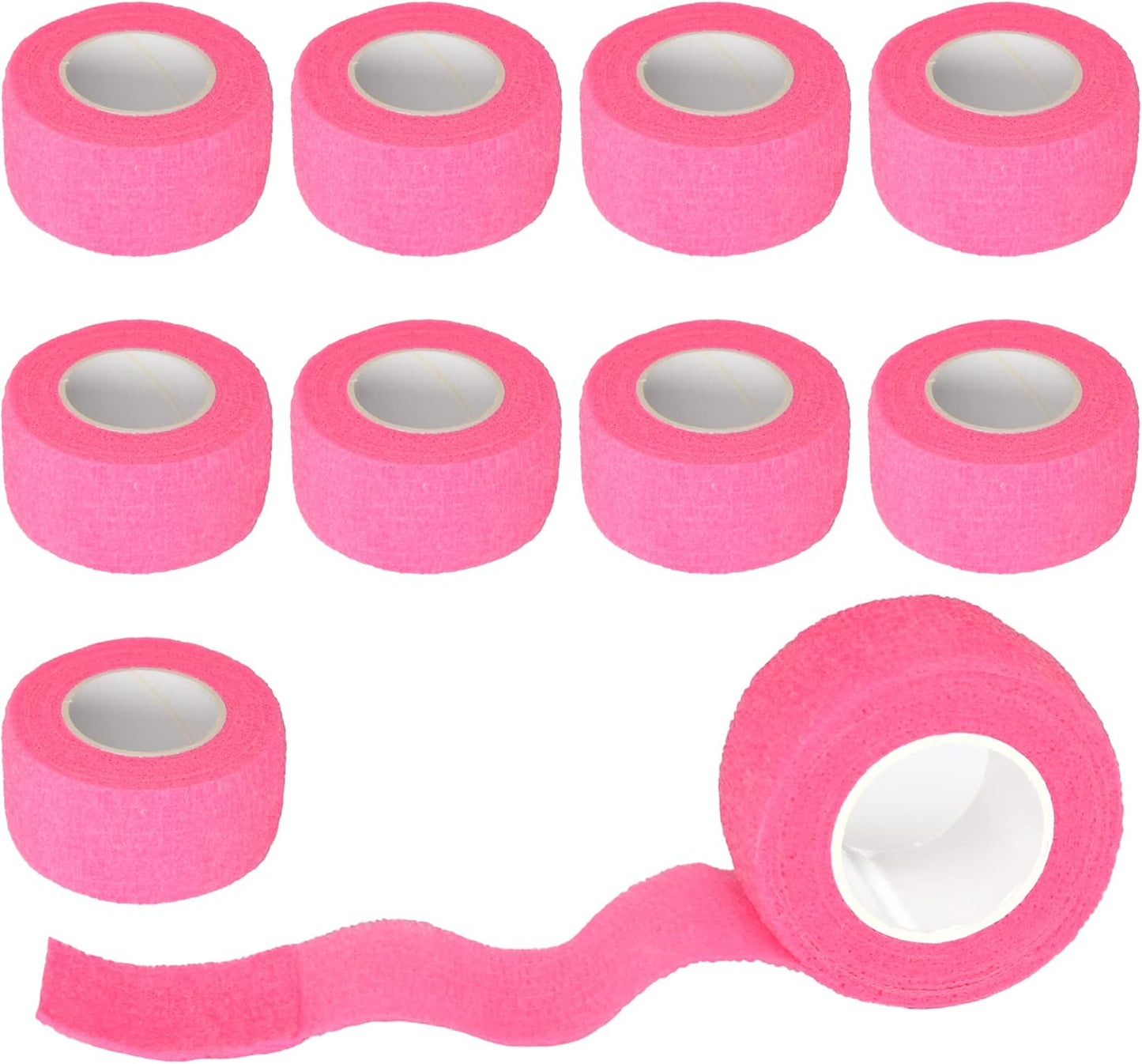 9 Pack 1" x 5 Yards Self Adhesive Bandage Wrap Self Stick Wrap for Ankle, Wrist, Finger, Sports, Breathable Cohesive Vet Tape for Pets (Pink)