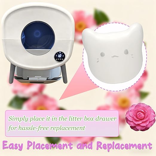 6PCS Pets Deodorizing Pods for Cumrige Self Cleaning Litter Box, Odor Remover for Fumoi Automatic Cat Litter Box, Camellia Flower Scented, Long-Lasting Fragrance, Keep Home Fresh