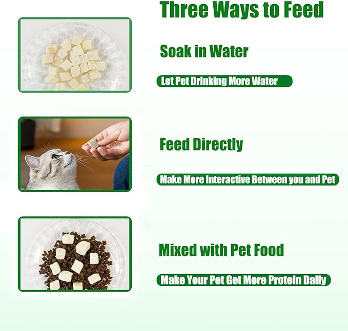 Freeze Dried Duck Raw Cat and Dog Treats, Healthy Single Ingredient Duck Breast Cube High Protein Weight Control Traing Treats for Small Dogs Cats Food