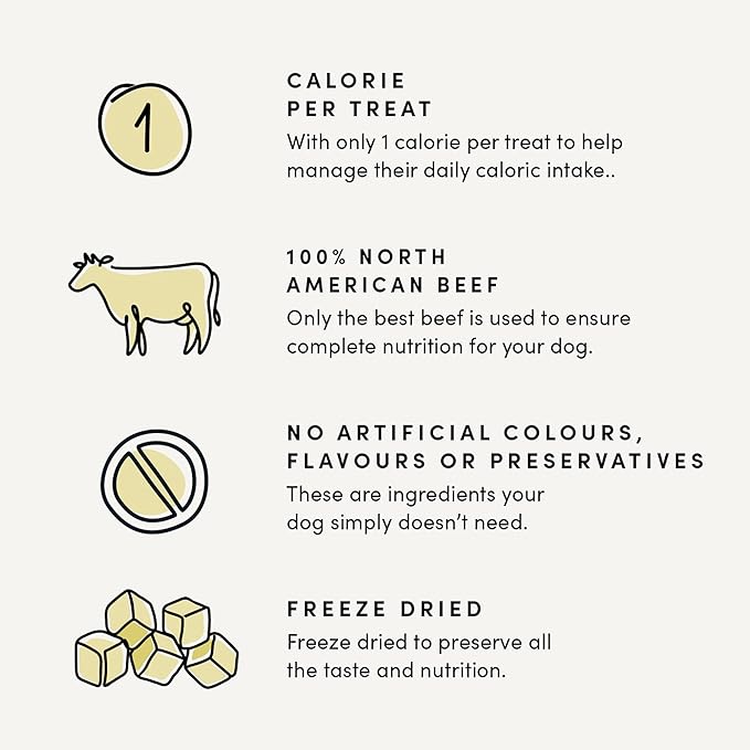 Crumps' Naturals Freeze Dried Beef Liver Mini Trainers, 4.4oz / 126g, Dog Treats