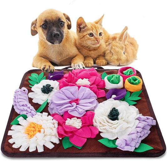 Snuffle Mat for Dogs,Dog Feeding Mat Sniff Mat Interactive Dog Puzzle Mat for Training and Stress Relief Encourages Natural Foraging Skills (Coffee)