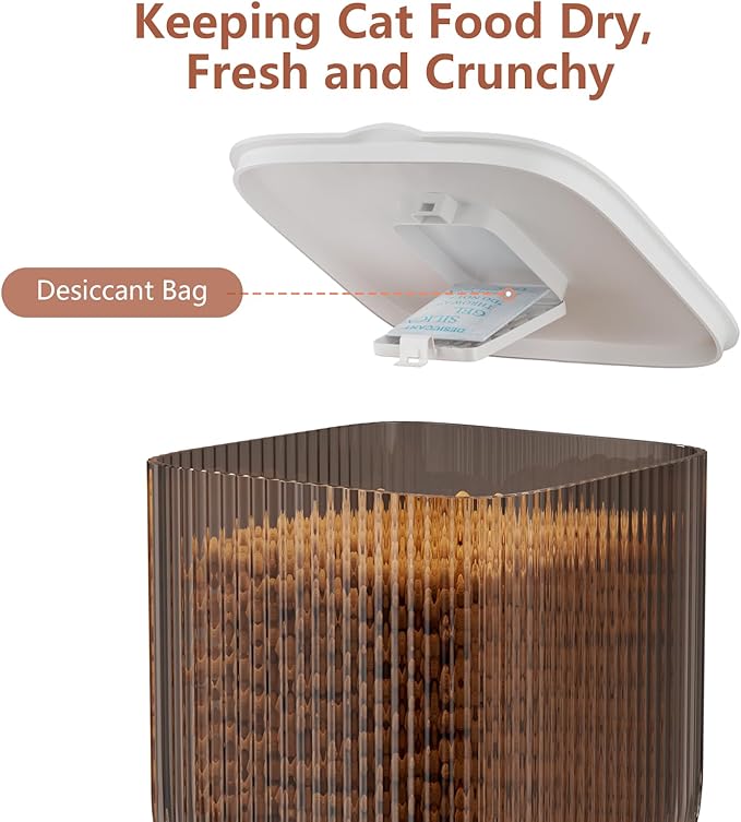 Automatic Cat Feeder, 5L Timed Cat Food Dispenser with Programmable Portion Control, Pet Feeder up to 9 Meals per Day for 2 Cats, Automatic Pet Feeder for Small Dogs Indoor(Botton)