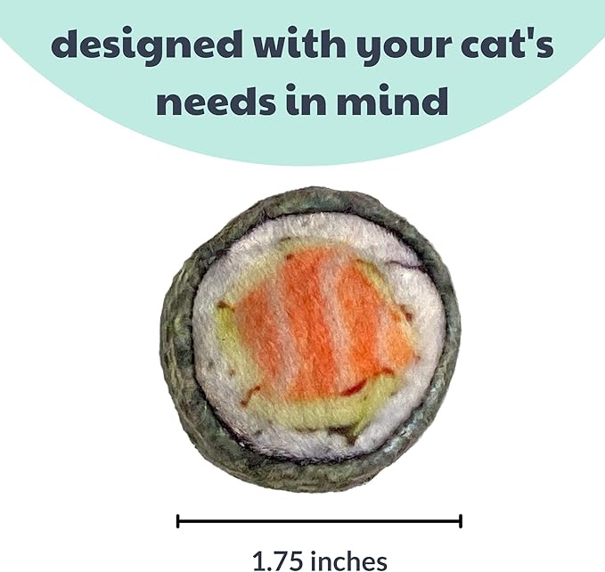 Huxley & Kent Plush Cat Toy | Sushi | Snack Attack Strong Catnip Filled Cat Toy | Plush Interactive Kitten and Cat Toy with Catnip and Crinkle | Kittybelles
