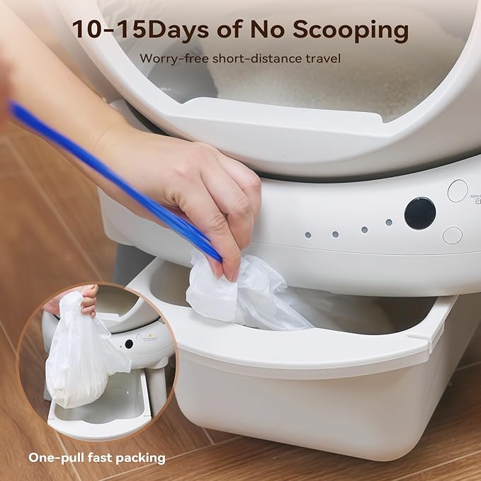 Self Cleaning Litter Box: Automatic Litter Box Self Cleaning for Multiple Cats Auto Robot with Dual Safety Protection, Large Openning Odor-Control with Mat