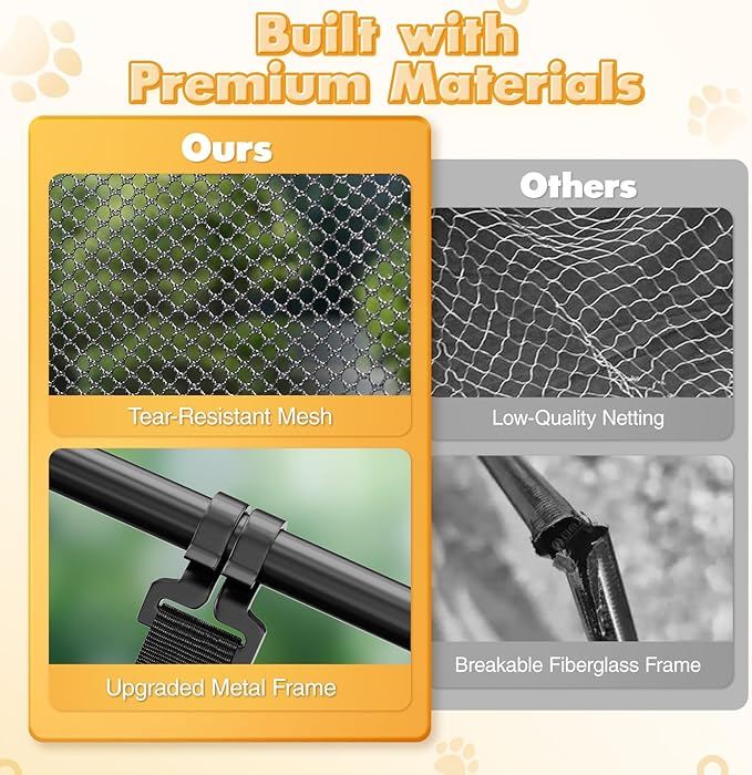 Extra Large Catio Outdoor Cat Enclosure, Rywell 3-Tier Spacious Outdoor Cat Tent, Weatherproof&Sunproof with 5 Windows, Foldable Cat Enclosure for Patio, Camping, Indoor(Includes Carry Bag)