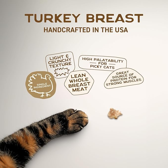 Smart Cookie Turkey Freeze Dried Cat Treats – Single Ingredient, High-Protein Snacks for Picky Cats – 100% Lean Turkey, No Fillers or Additives, Made in The USA – 1oz (3 Pack)