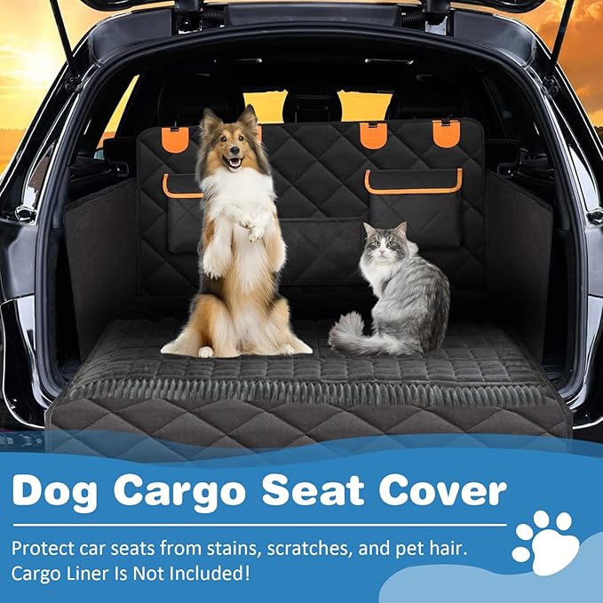 VClife Dog Bed for Car Backseat Anti Slip Pet Travel Bed, Soft Furry Cat Pet Bed Mat Washable Seat Cover for Car, Floor, Sofa, Portable Blanket, Custom Fit for Backseat Extender (Dark Gray, 51"×23.6")