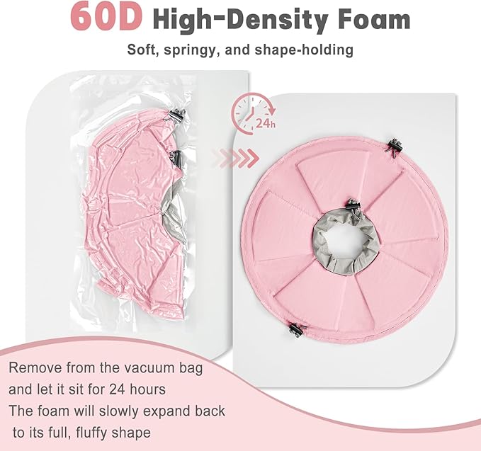 Cat Cone Collar Soft, Adjustable Elizabethan Collar for Cats to Stop Licking, Comfortable Lightweight Kitten Cone for Wound Healing and Surgery Recovery, Pink S